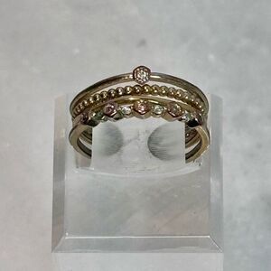 Francesca’s Adjustable Open Band Hexagonal Gemstone Beaded Silver-tone Jewelry F